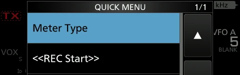 图 6-1 快速录制：在 QUICK MENU 中触摸 <<REC Start>> 开始录制
