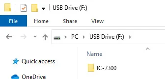 图 6-4 SD 卡根目录中的「IC-7300」文件夹