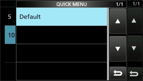 图 12-3 QUICK MENU 屏幕（触摸「Default」恢复默认设置）