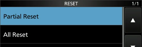 图 14-4 RESET 屏幕（选中 